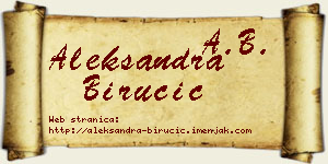 Aleksandra Birucić vizit kartica